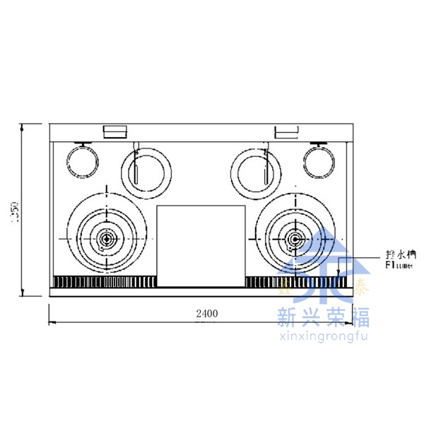 六孔鼓风中餐灶（带二中餐仔火）尺寸图（顶）